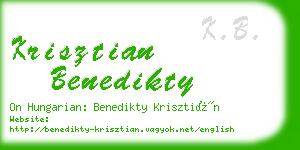 krisztian benedikty business card